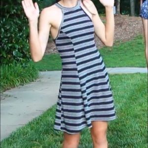 Hollister Blue, Navy, & White Striped Skater Dress